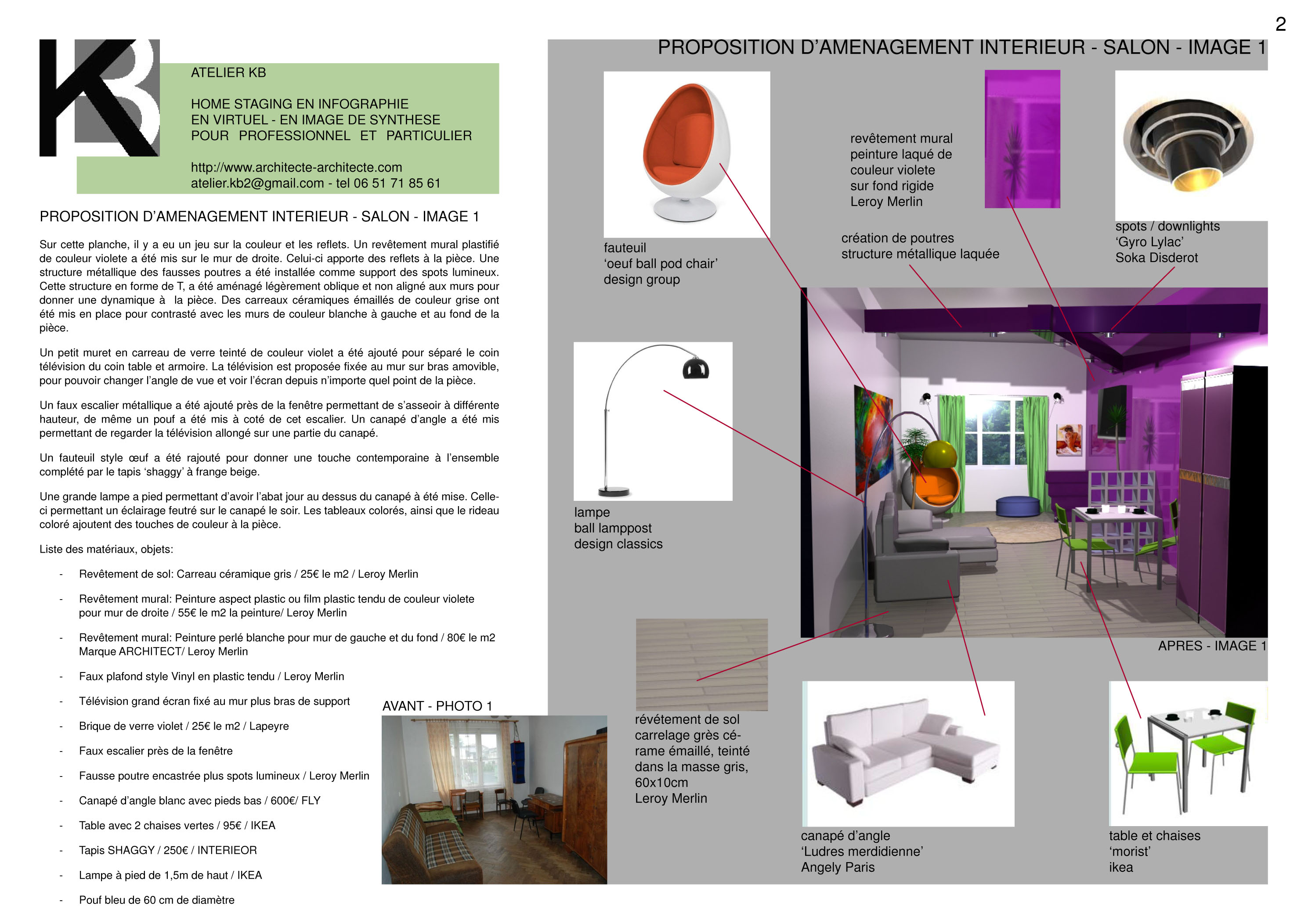 home staging en infographie, 3d, virtuel, image de synthese